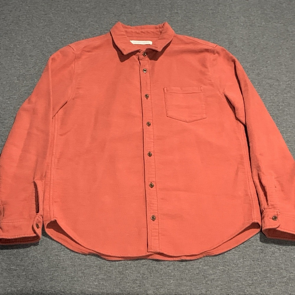 Outerknown Men's Orange Button Up Casual Shirt 100% ORGANIC COTTON - Size L